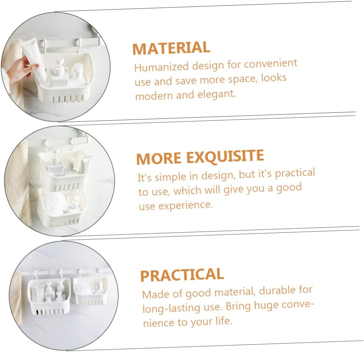 Multi-Function Wall Shower Basket for Toiletries and Kitchen Storage