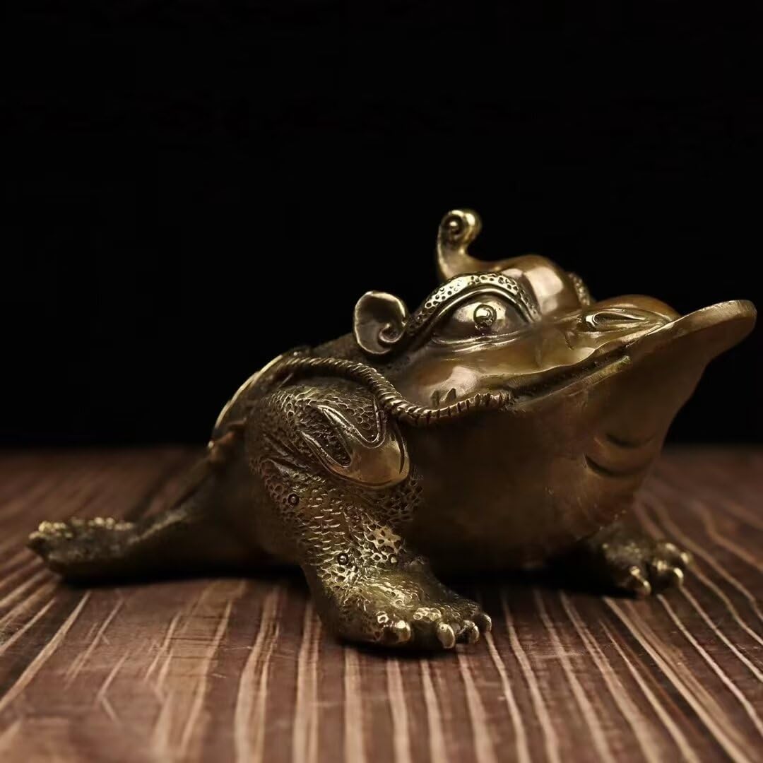 Julrybox Brass Toad Feng Shui Wealth Ornament