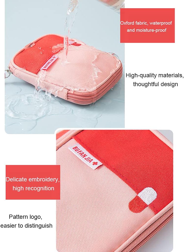 XANHOY Large-Capacity Medicine Box with Zippered Mesh Pockets