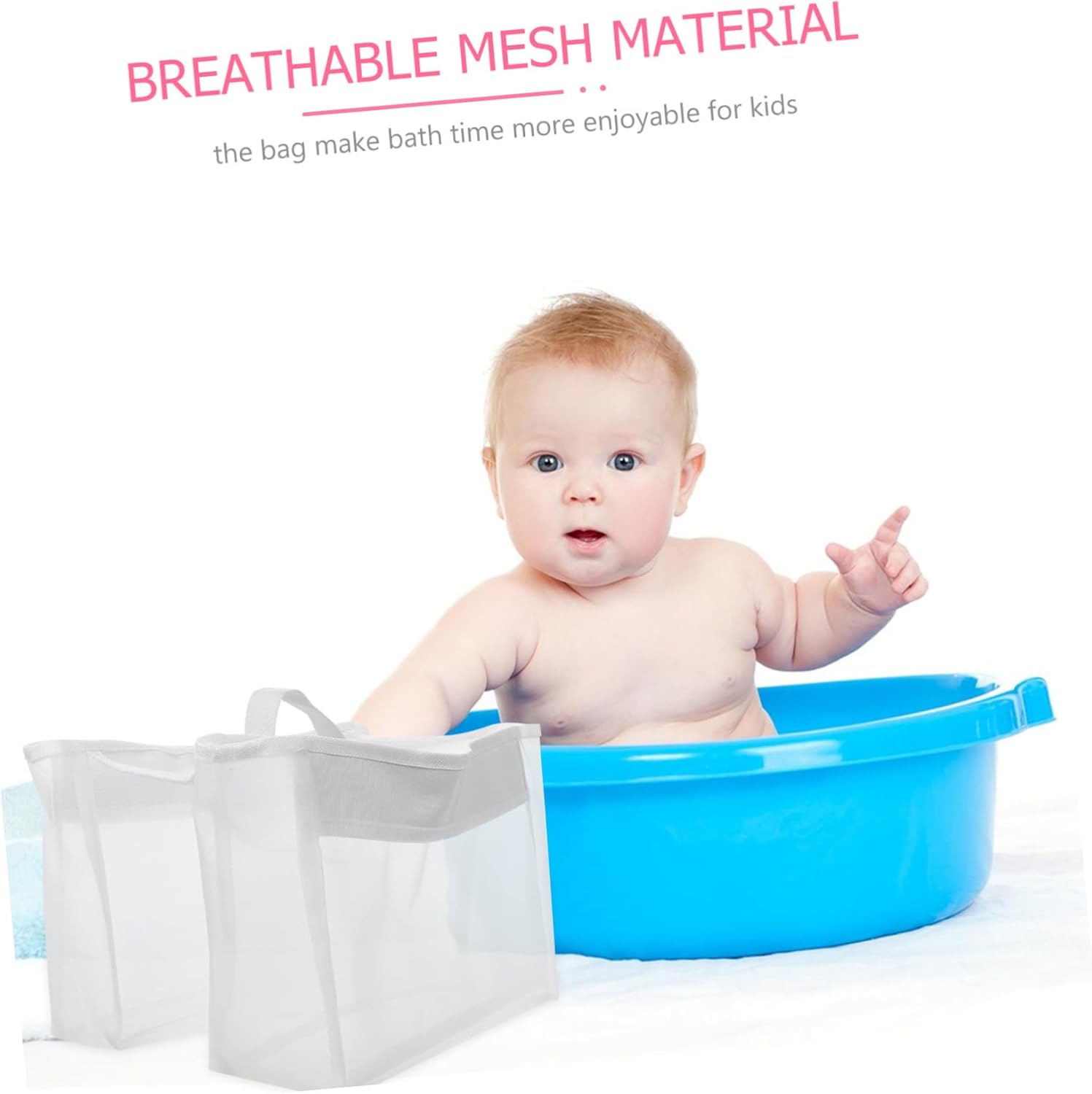 Anneome Bath Toy Storage Bag with Pockets