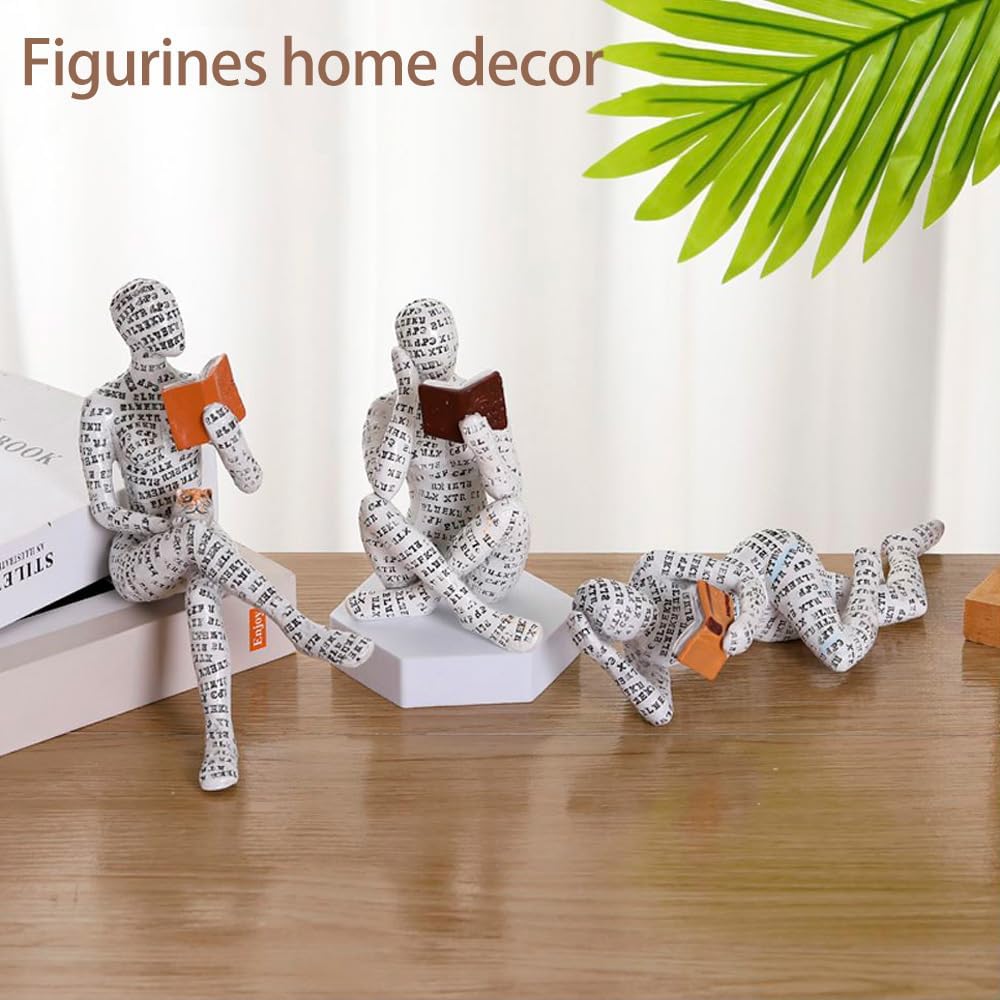 Modern Reading Woman Figurine - Calm Home Decor Statue
