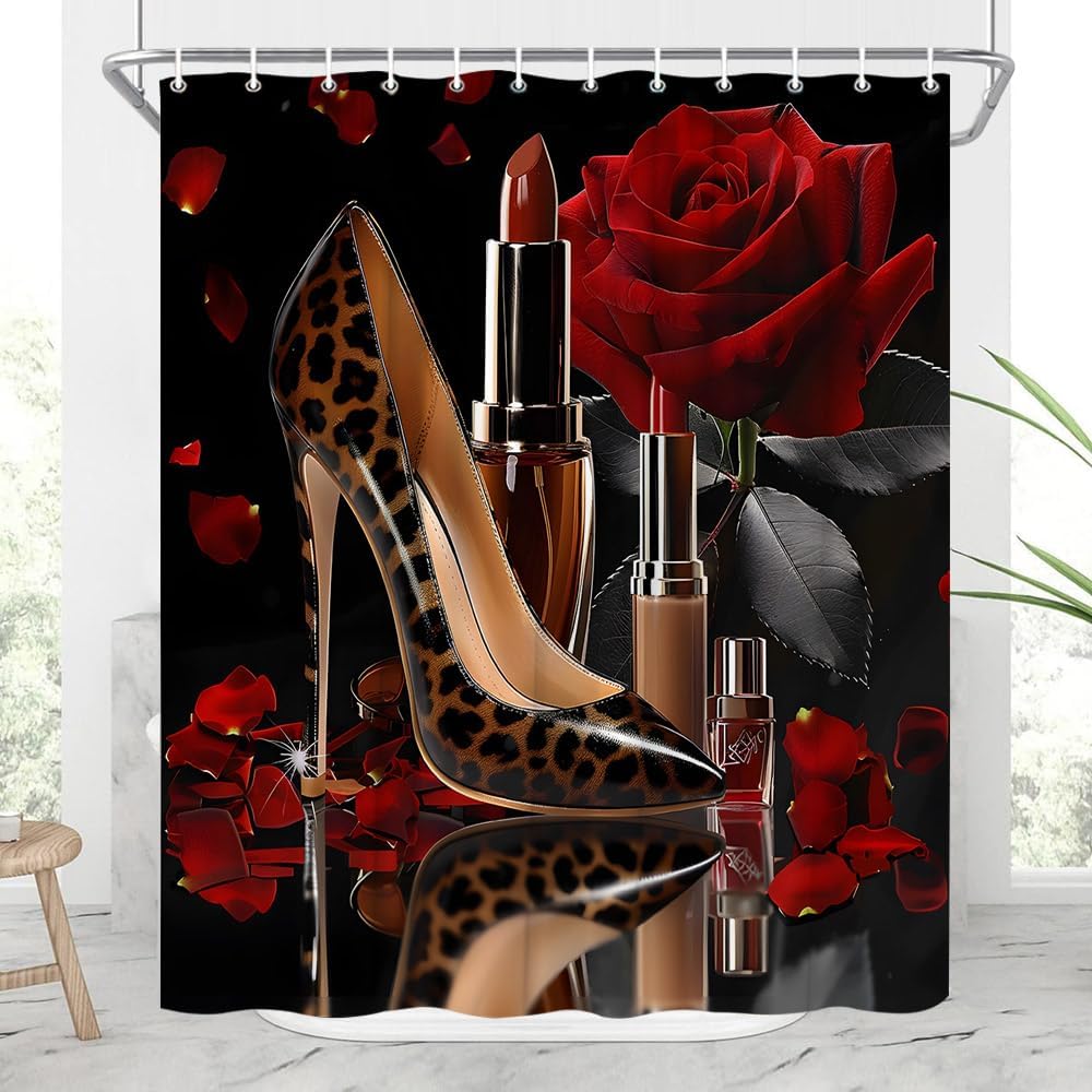 High Heel Shoe Shower Curtain 70x70 inch with Hook