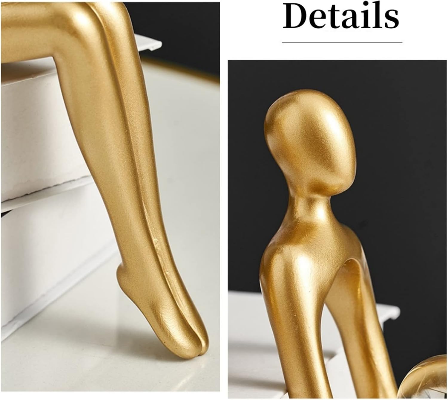 Gold Thinker Statue Accents Set of 3