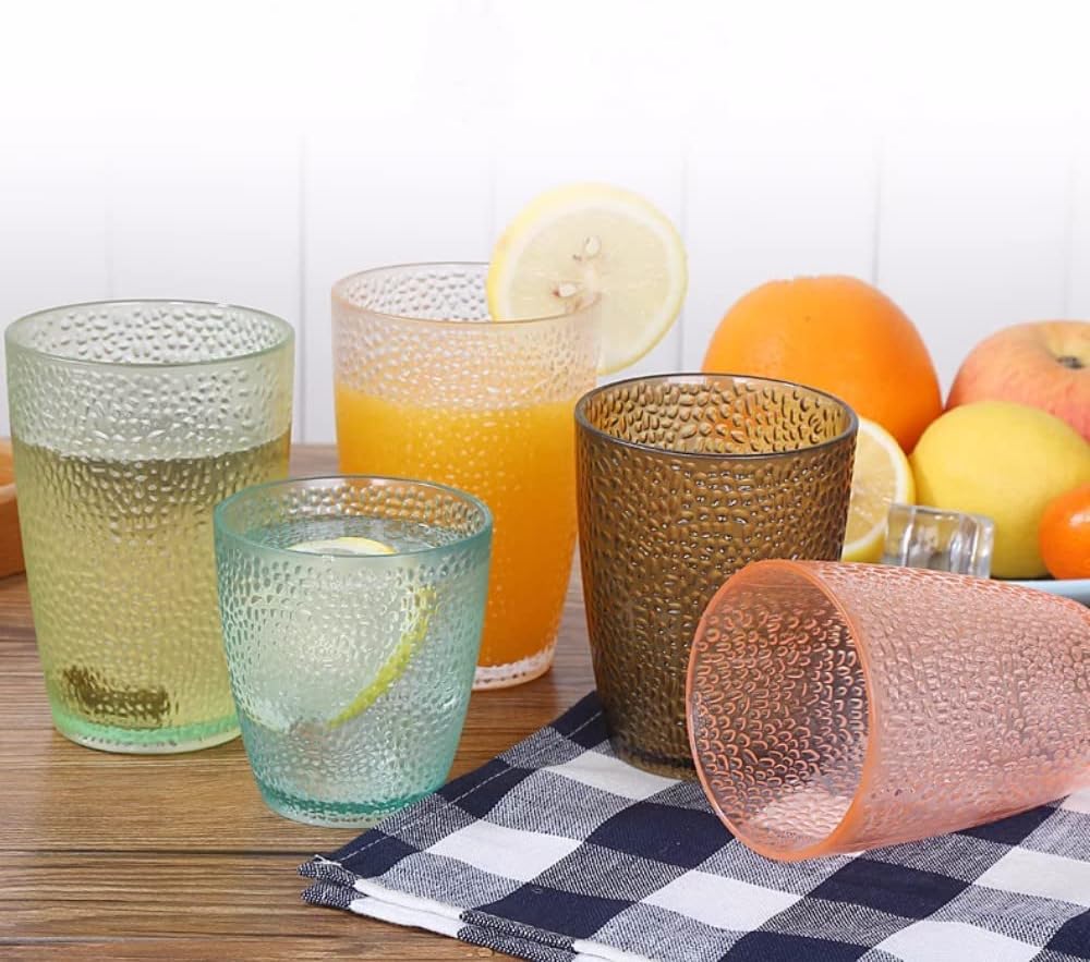 Komost 12oz Plastic Tumblers Set of 2 Reusable Shatterproof
