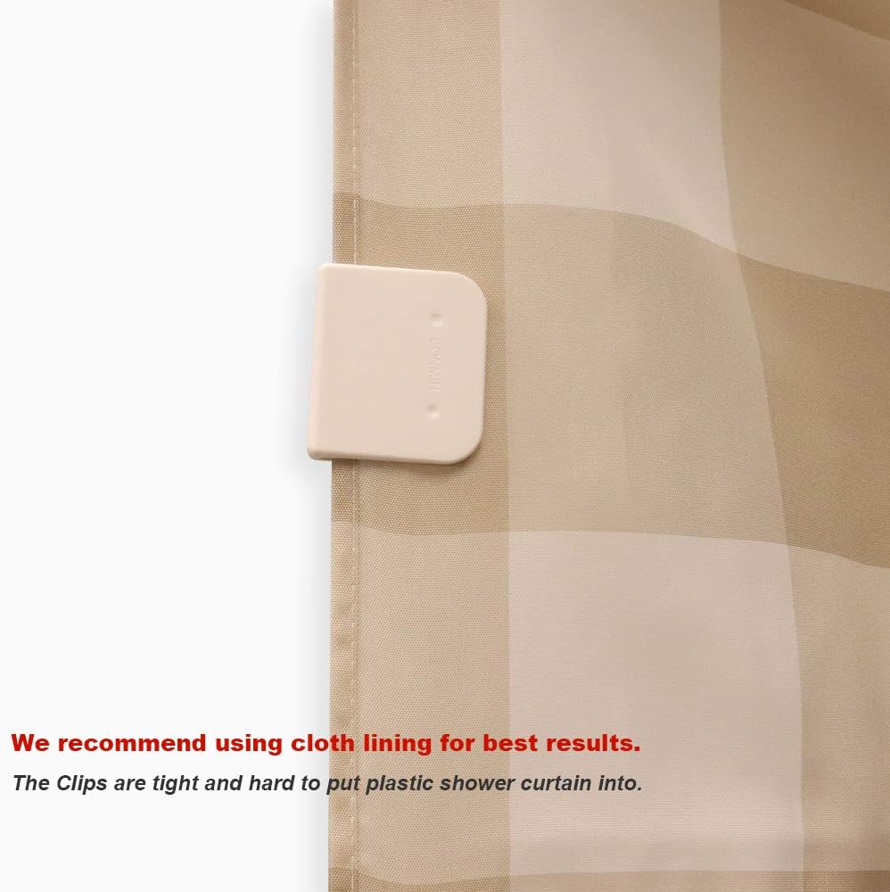 EONMIR 4 Pack Windproof Shower Curtain Clips - White