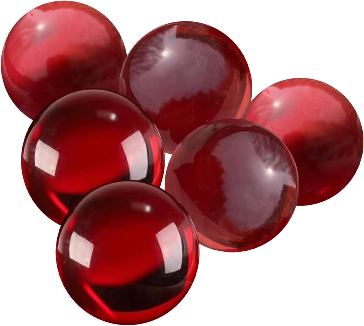 Red Transparent Crystal Decorative Balls for Bowls Vases - 6cm Polished Orbs