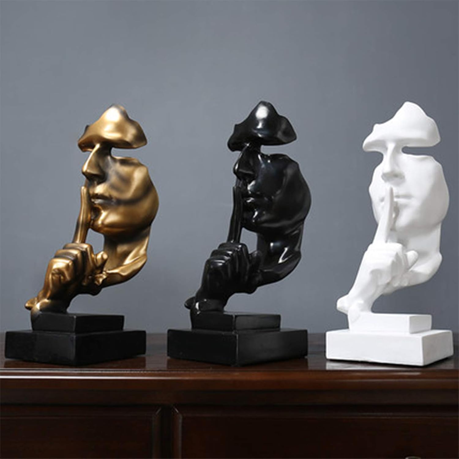 aboxoo Thinker Statue Gold Abstract Art Figurine for Home and Office