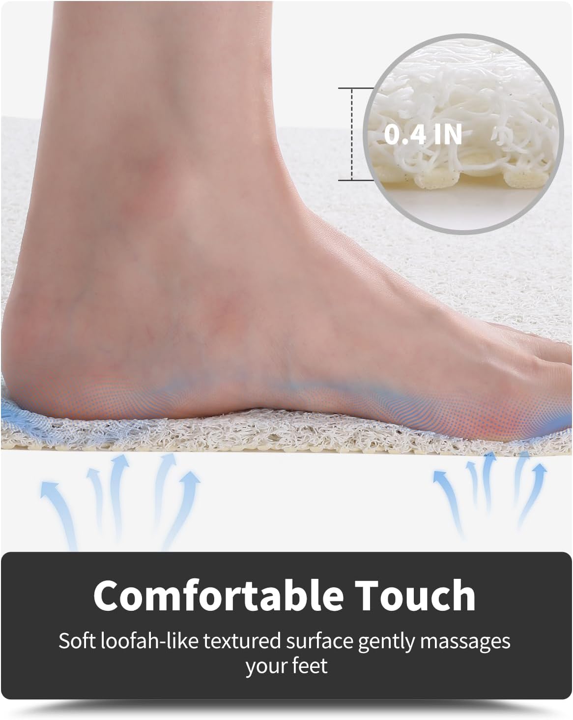 MontVoo Non-Slip Bath Mat 17x30 Inch Quick Drying