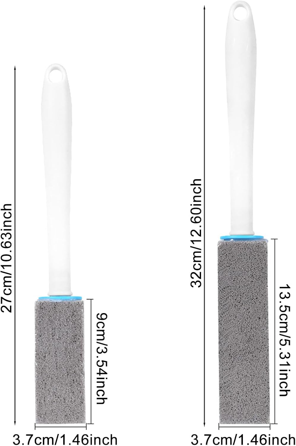 Pumice Stone Toilet Cleaner with Long Handle 1 Handle 4 Replaceable Pumice Heads