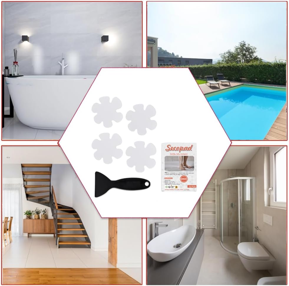 Non-Slip Bathtub Stickers with Premium Scraper