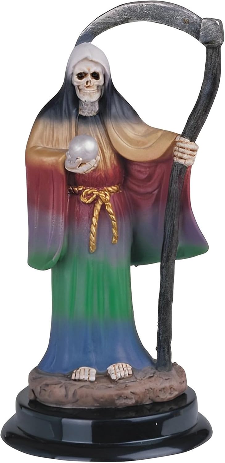 ICE ARMOR 5 Inch Red Santa Muerte Scythe Statue 1
