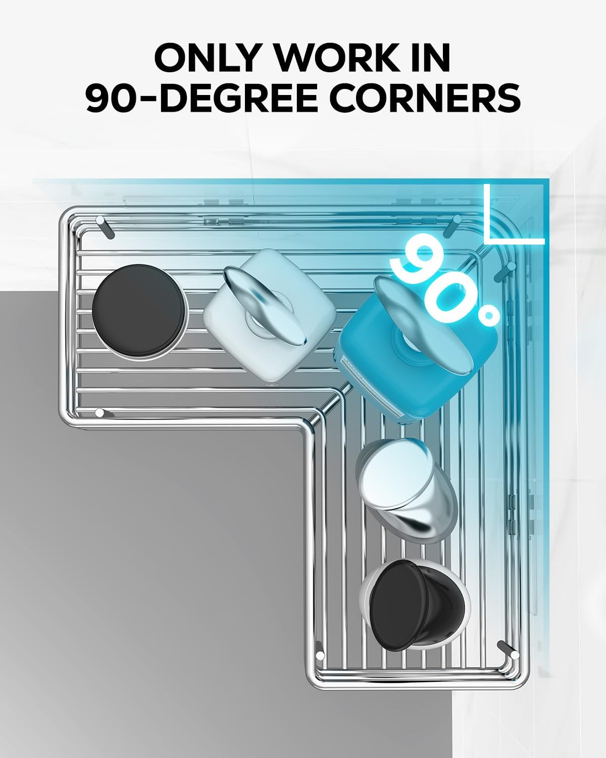 Nieifi Corner Shower Shelves 2 Pack Stainless Steel Caddy with Hooks