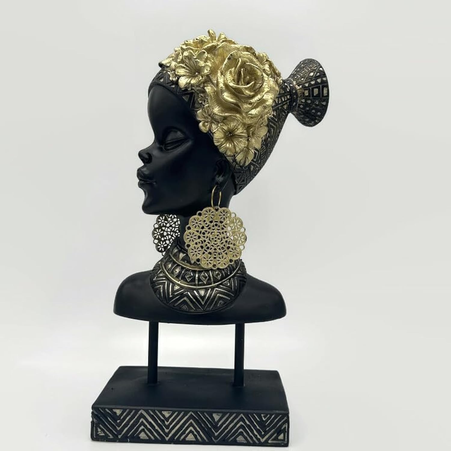 African Lady Bust Statue Home Decor Sculpture