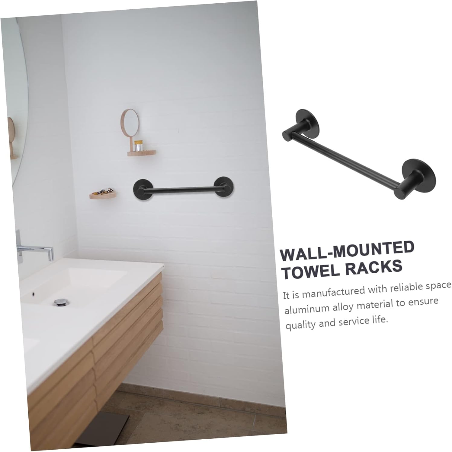 Luxshiny Wall Mounted Towel Rack for Bathroom Kitchen