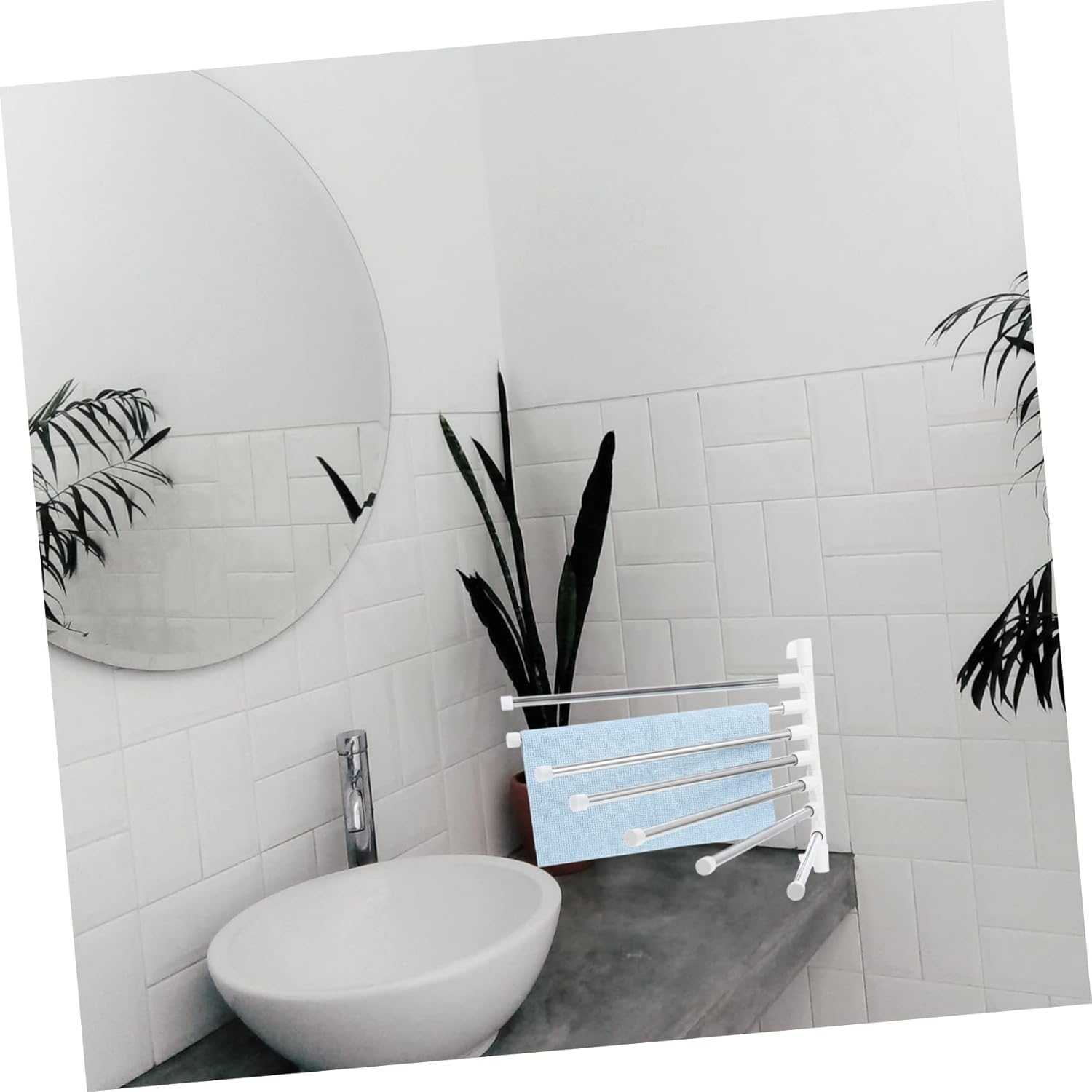 NUOBESTY 1Set Wall Mounted Towel Rack with Stainless Steel Design