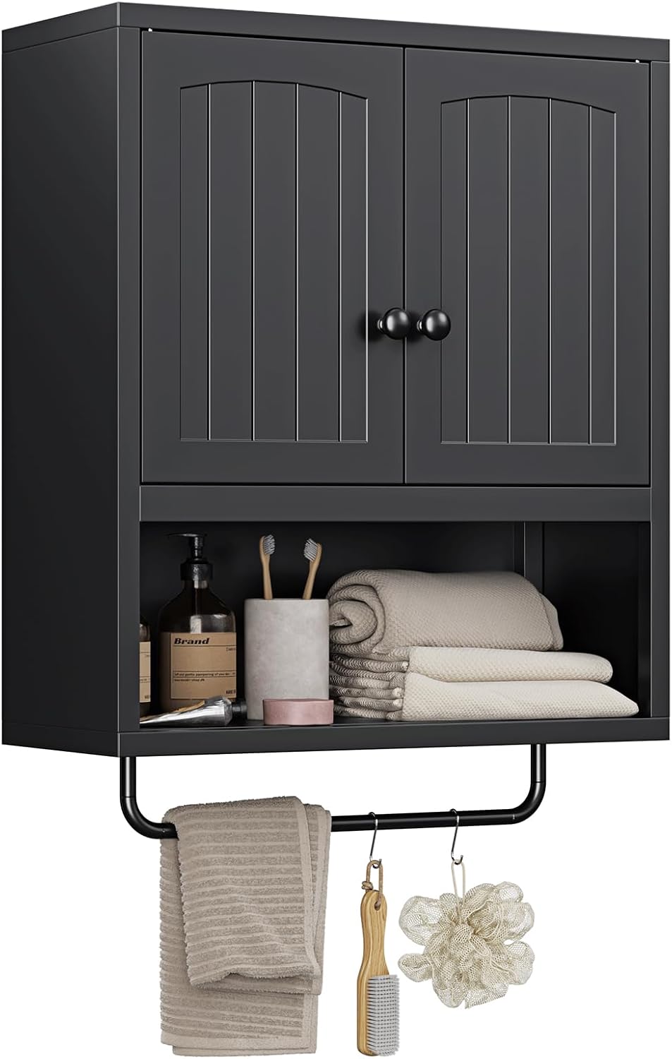 Letaya Metal Bathroom Cabinet with 2 Doors and Towel Rack