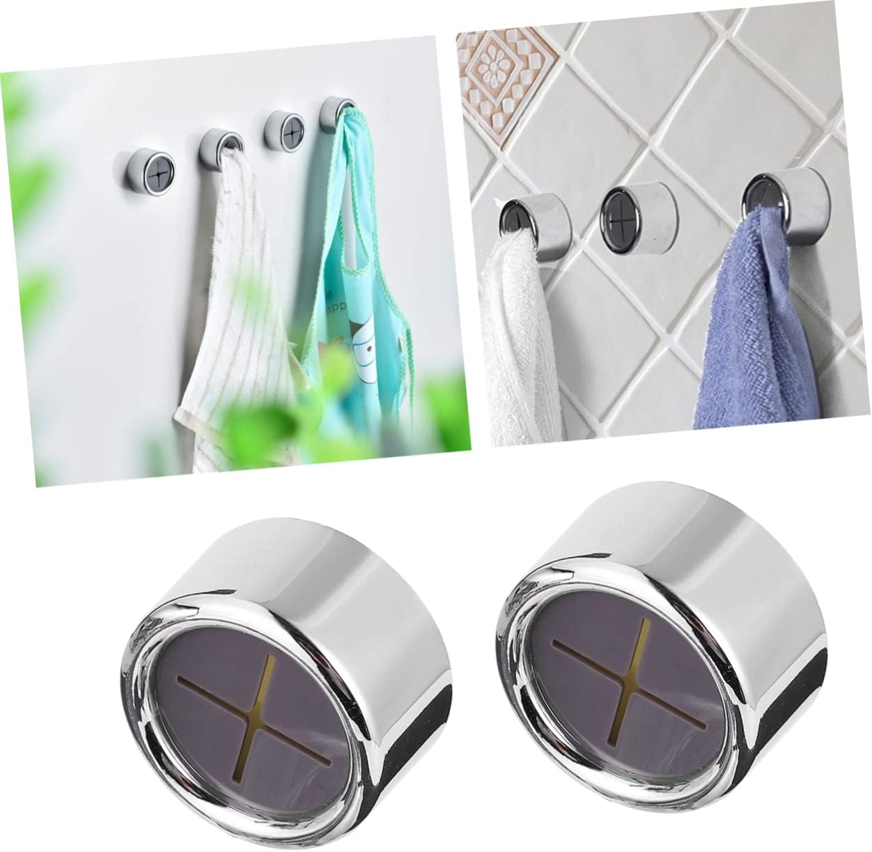 3pcs Self-Adhesive Towel Holder with Punch Design
