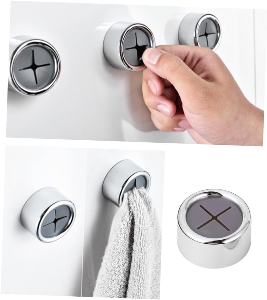 KALLORY 3Pcs Adhesive Towel Holder Rack with Punch Design