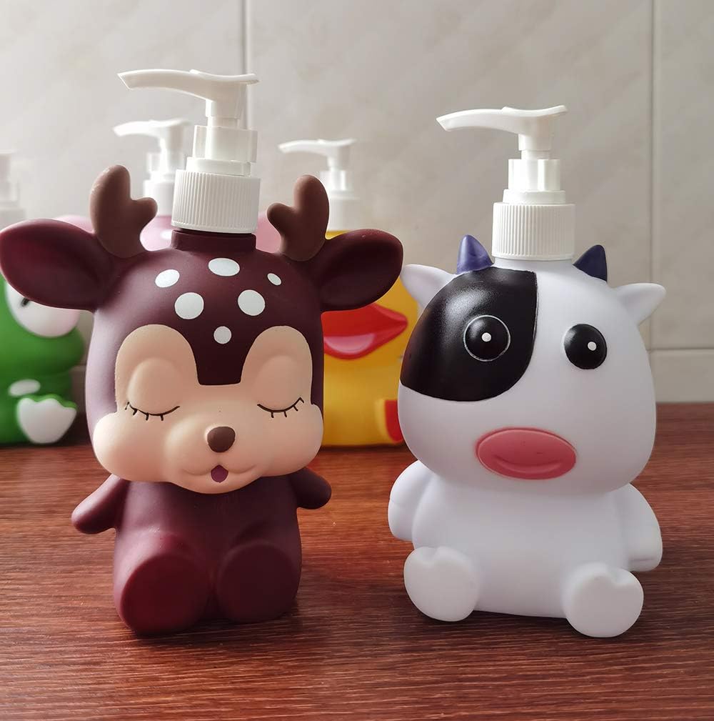 Hyever Pink Deer Hand Soap Dispenser Cute Cartoon Design