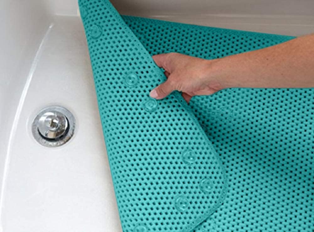 Deluxe Non Slip Bath Mat with Suction Cups - Teal