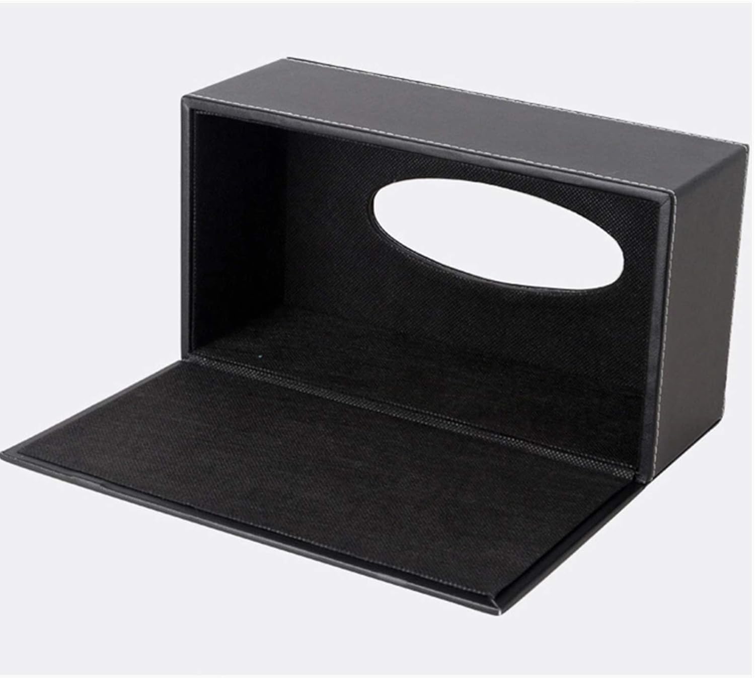RHCSZ High-end PU Leather Tissue Box Holder Black