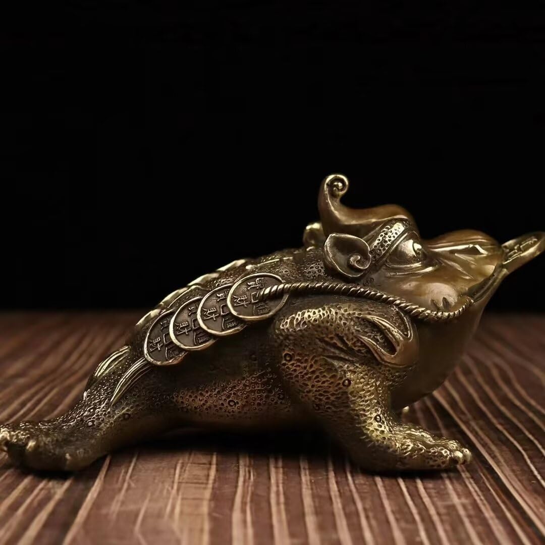 Julrybox Brass Toad Feng Shui Wealth Ornament