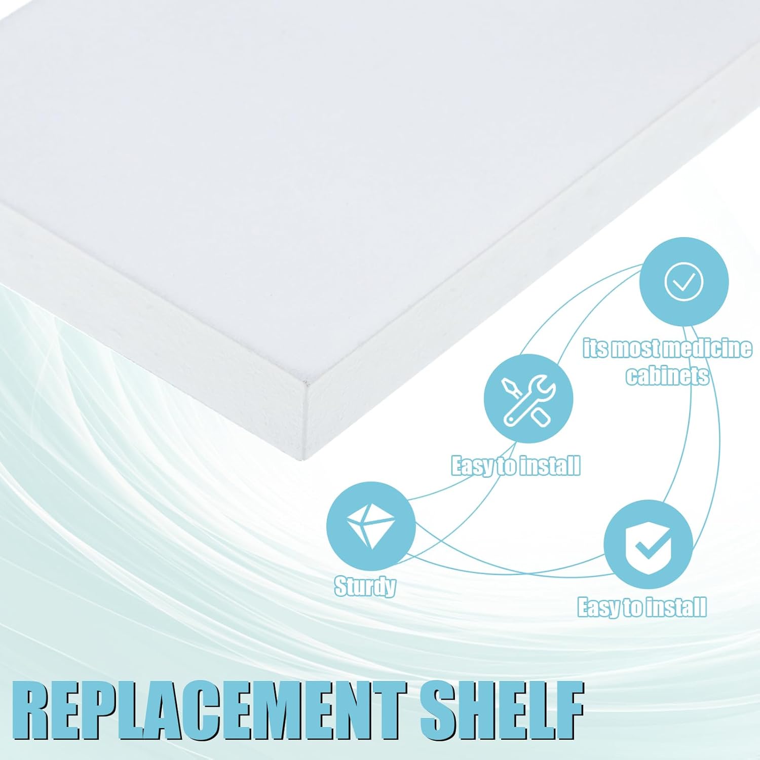 4 PCS White Medicine Cabinet Shelves Replacement 1