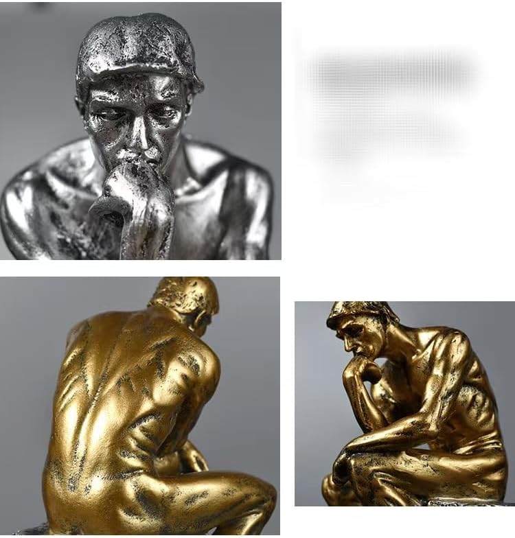 Rekeell Decorative Thinker Sculpture Silver