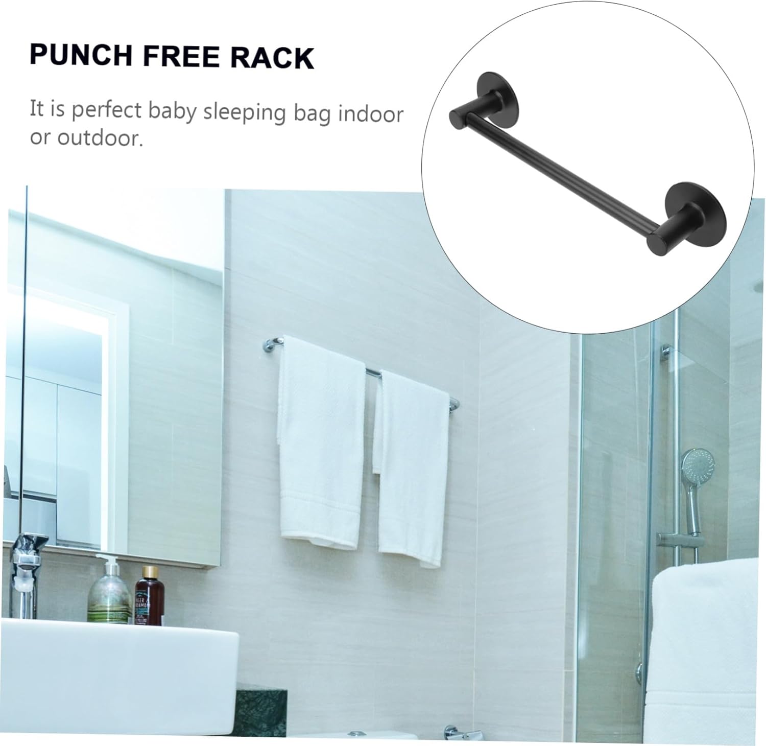 Luxshiny Wall Mounted Towel Rack for Bathroom Kitchen