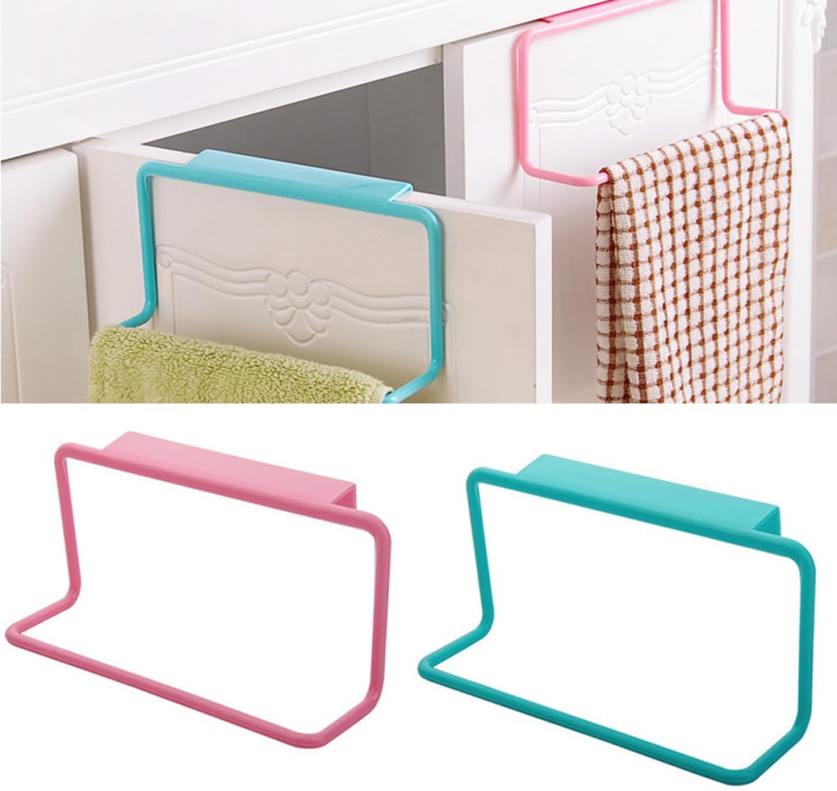 GLEAVI 2pc Towel Rack Holder for Kitchen Bathroom and Outdoor Use