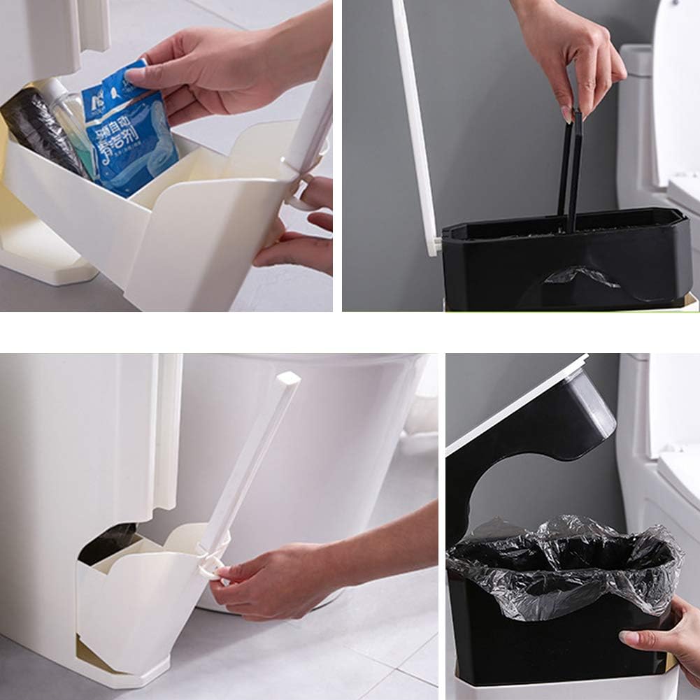 Leying Toilet Brush and Waste Bin Set 3 In 1 Gray 1