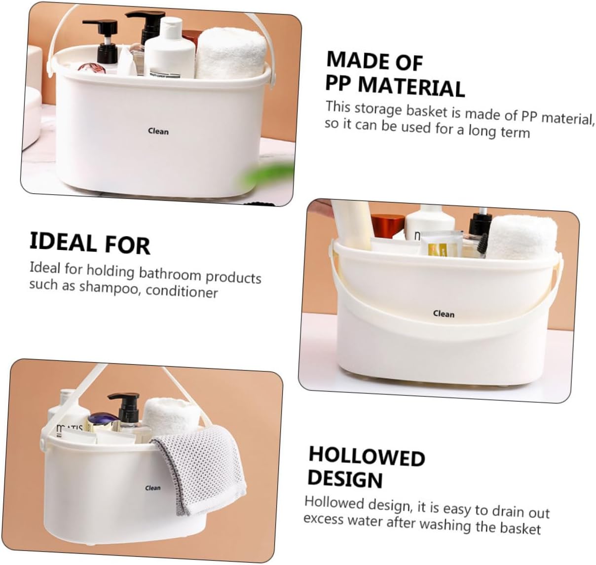 Cabilock Home Shower Basket Storage Organizer
