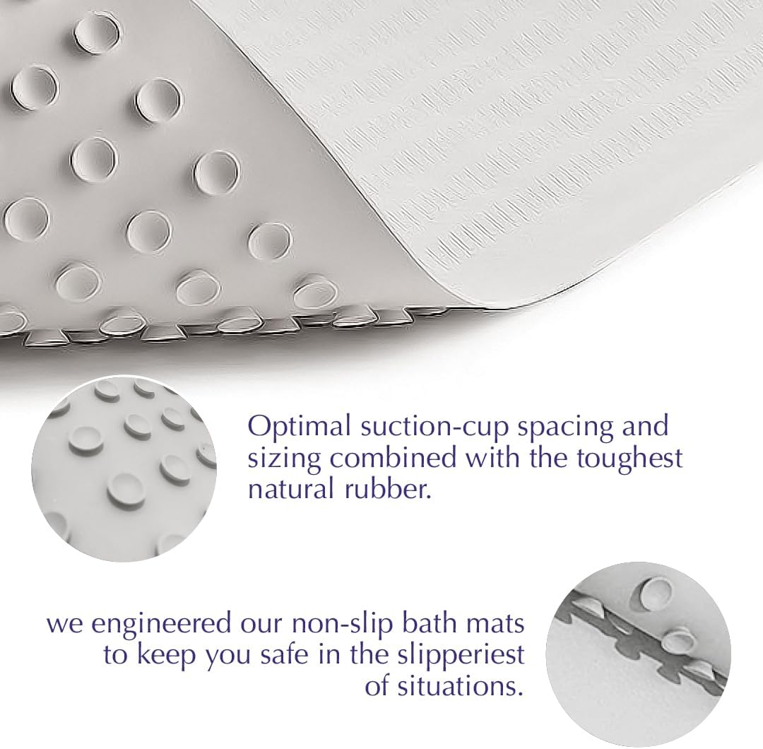 Epica Non Slip Bath Mat - 16 x 28 Real Rubber