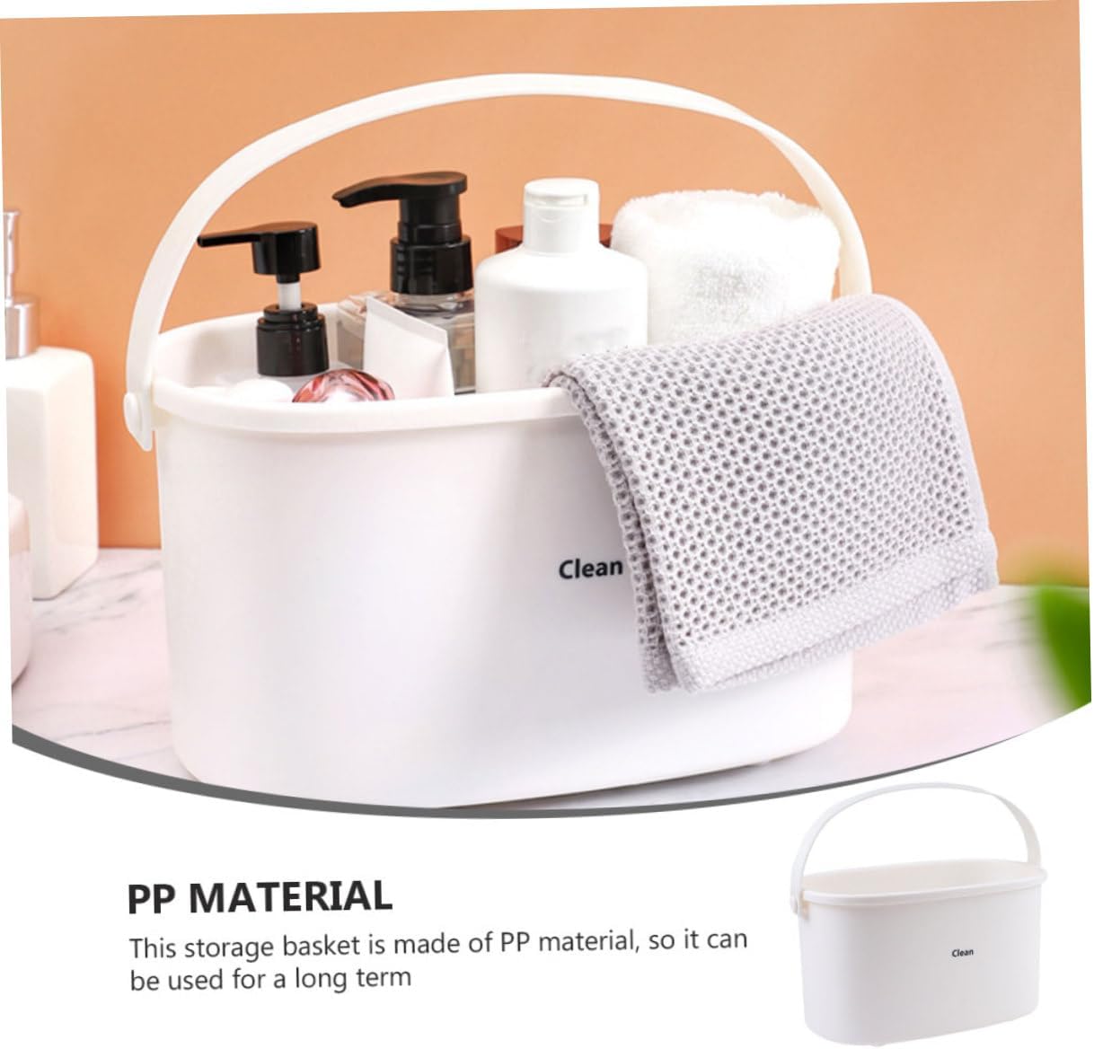 Ciieeo Portable Plastic Shower Basket with Handle 1