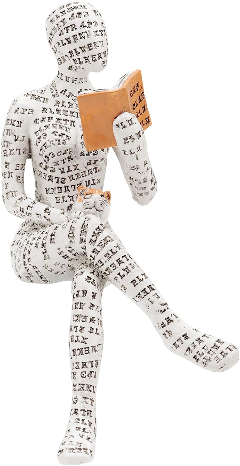 puthiac Reading Woman Figurine Thinker Statue