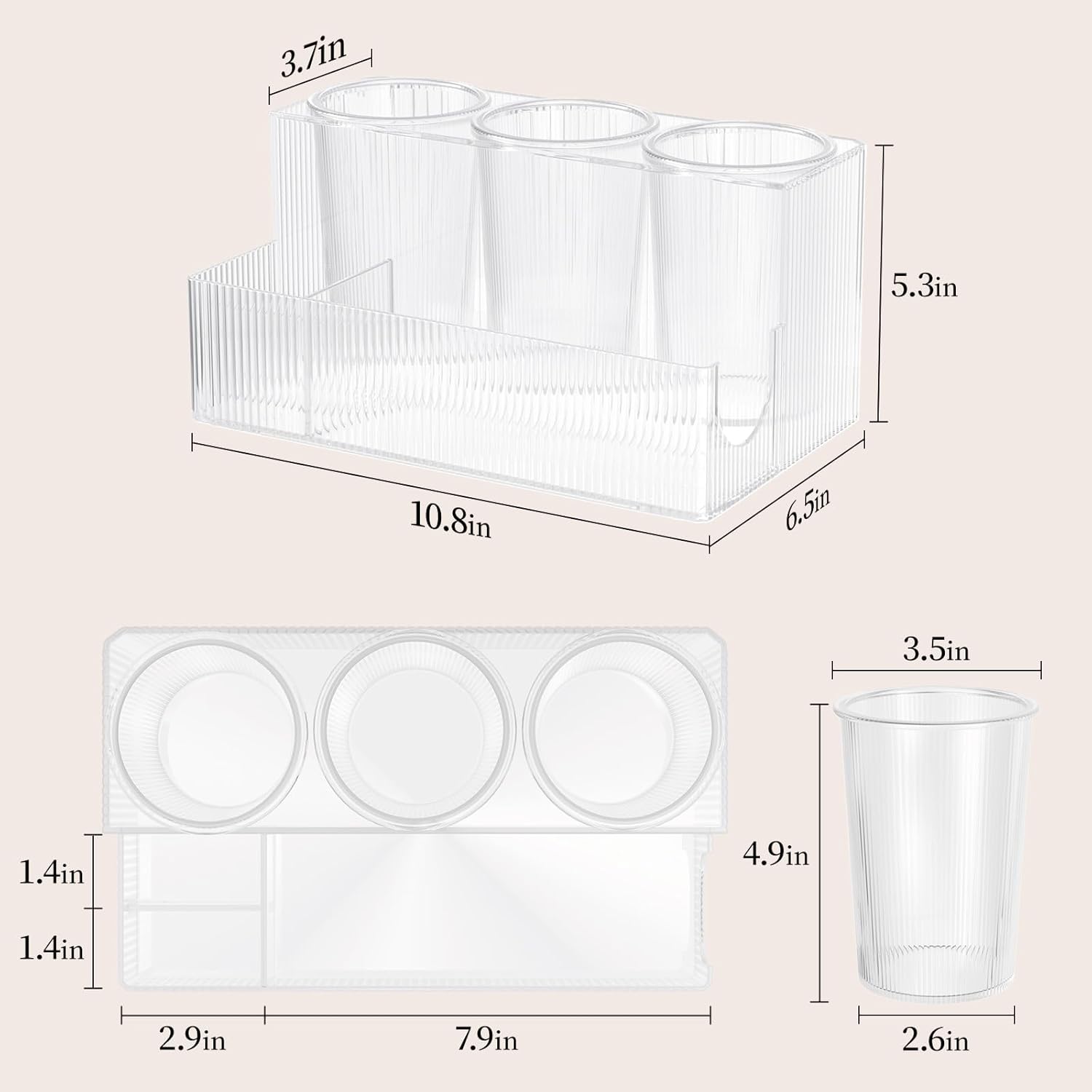 Delamu Hair Tool Organizer with 3 Detachable Cups 1