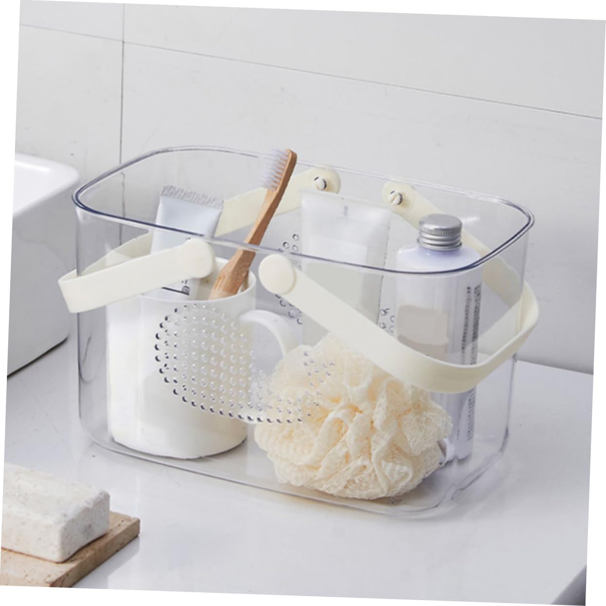 Whale Shaped Plastic Bathroom Basket with Handle