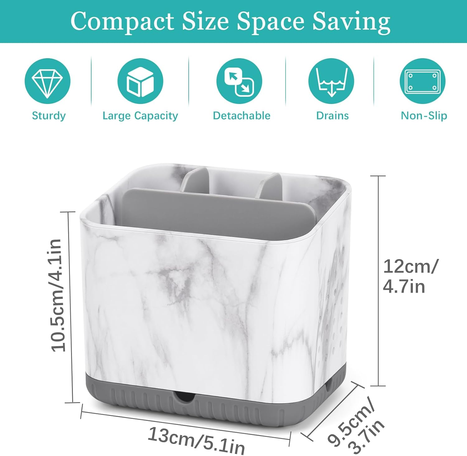 PARKMANI Toothbrush Holder Grey Marble Grain