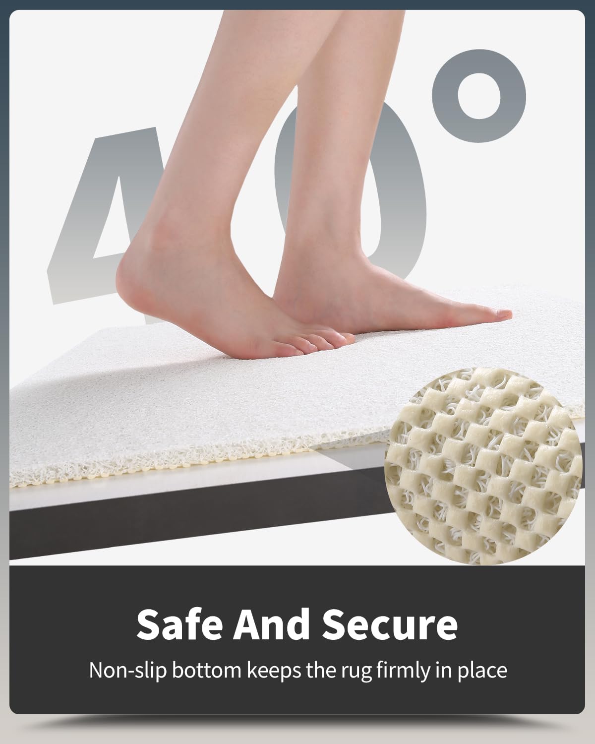 MontVoo Non-Slip Bath Mat 17x30 Inch Quick Drying