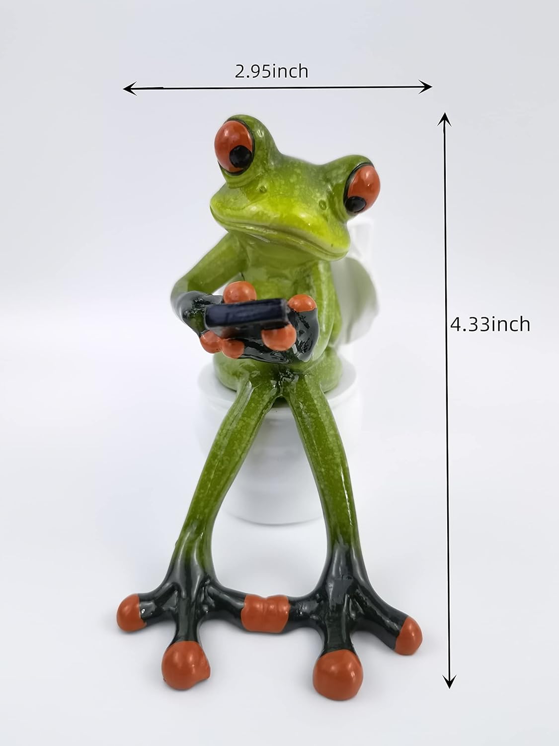 VVGIFTS Cute Green Resin Frog Statue Decoration