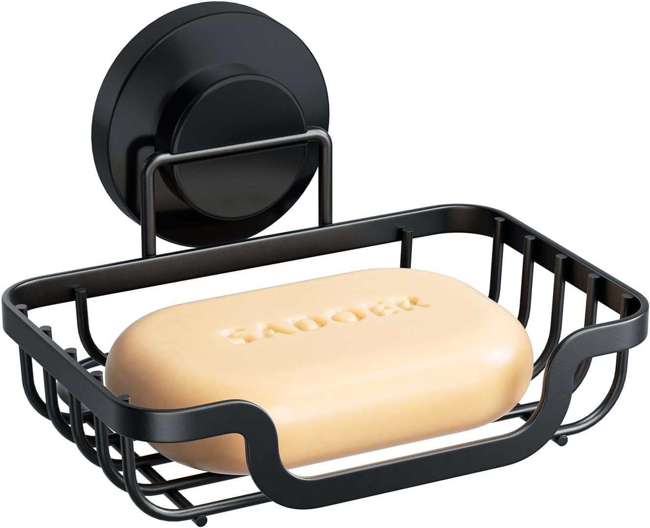 LEVERLOC Suction Soap Dish Black Waterproof No Drilling