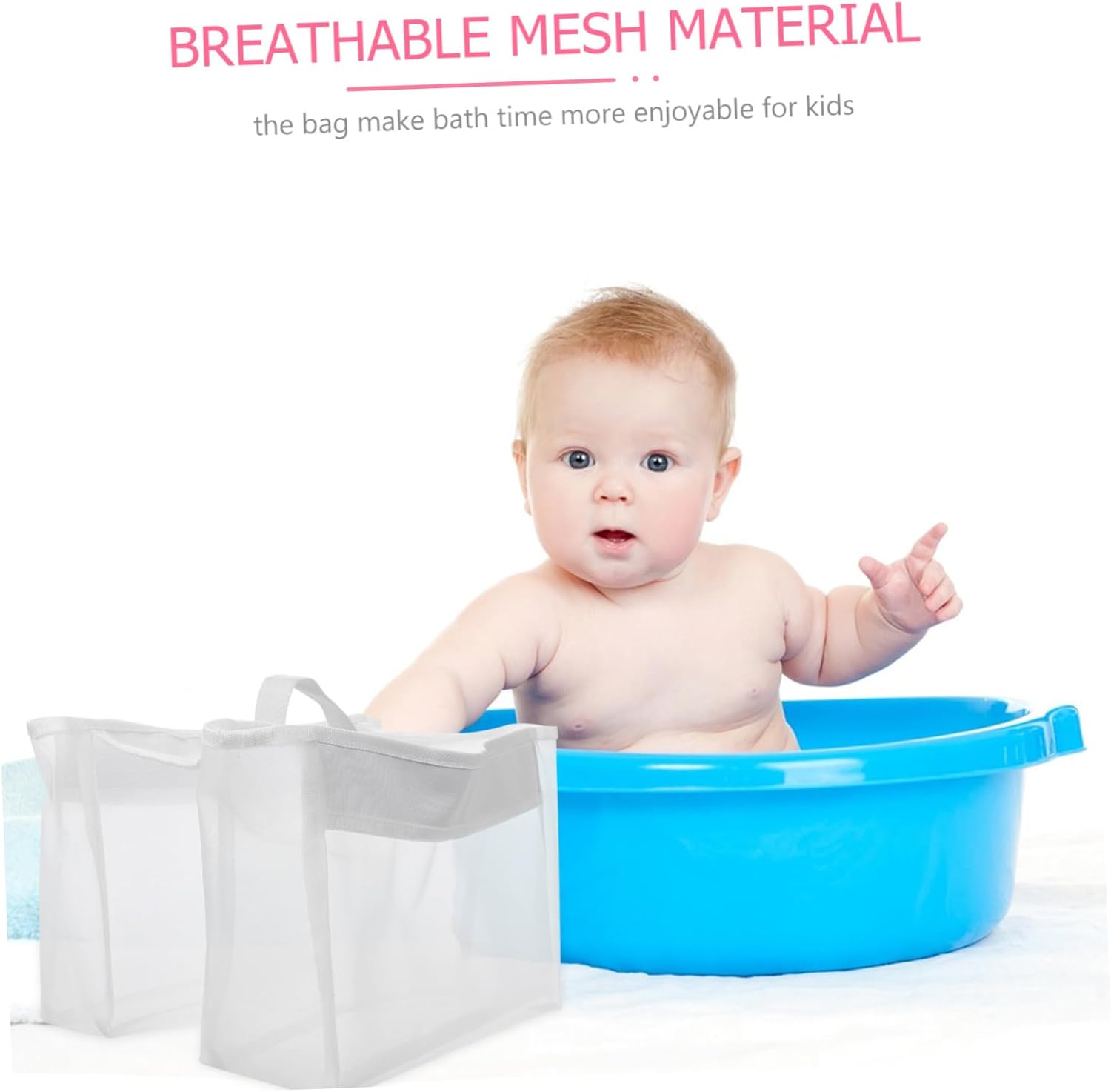 SOPOTUTU Portable Mesh Bath Toy Organizer with Quick Dry Design