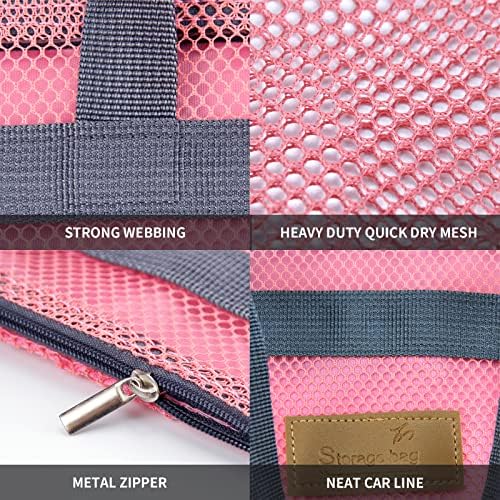 TOPASION Mesh Shower Caddy Bag - Portable Toiletry Organizer with Zipper for Travel and Gym