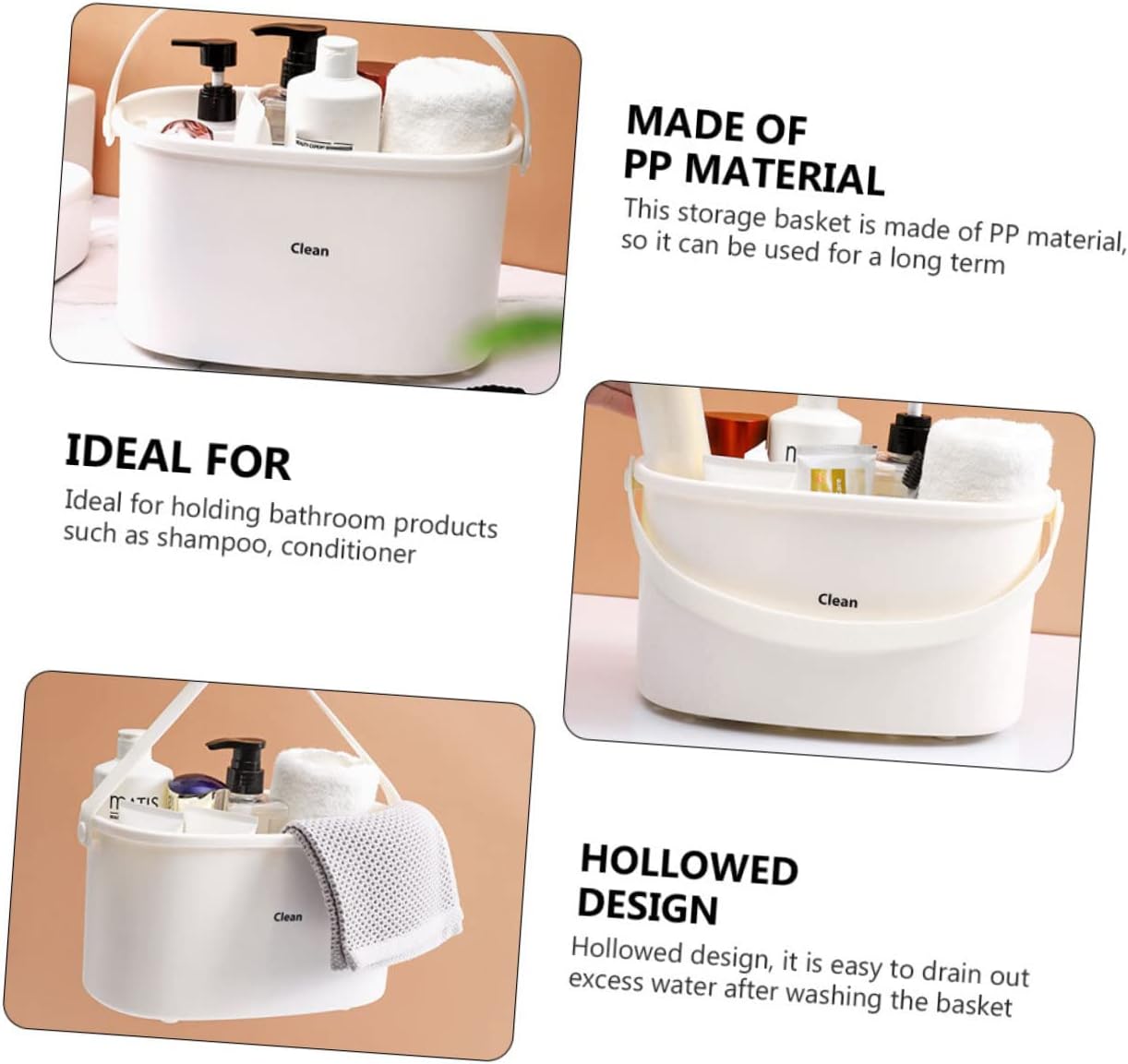 Ciieeo Portable Plastic Shower Basket with Handle 1
