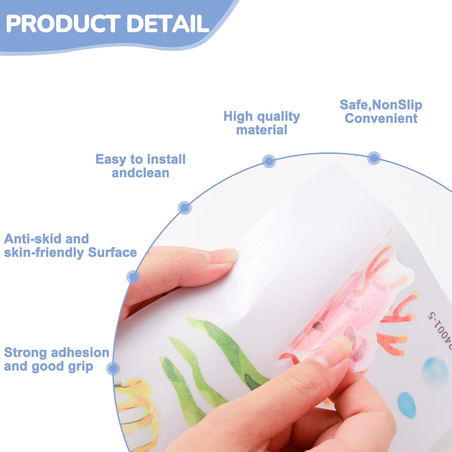 Non-Slip Bathtub Stickers with Cute Sea Animal Designs