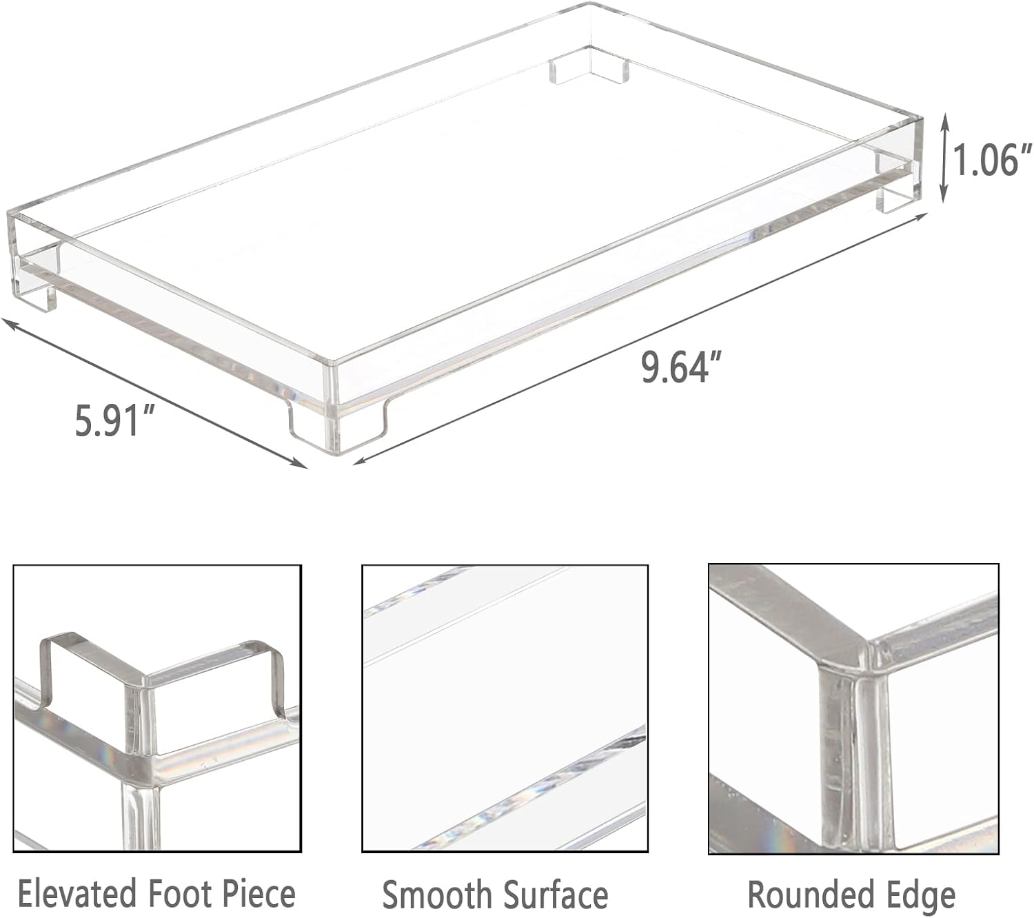 DELIPPLY Vanity Bathroom Tray Organizer Storage