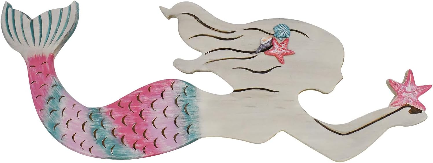Rustic Mermaid Wall Decor Hanging Nautical Art