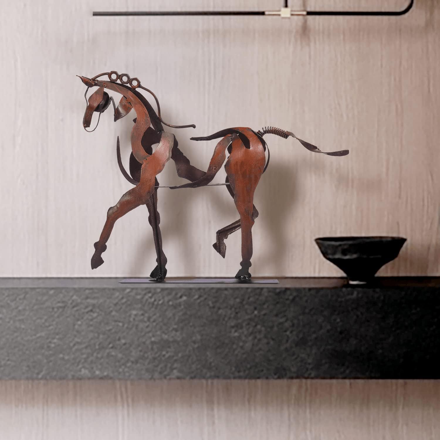 Handmade Horse Statue - Rustic Decor for Home and Office Brown
