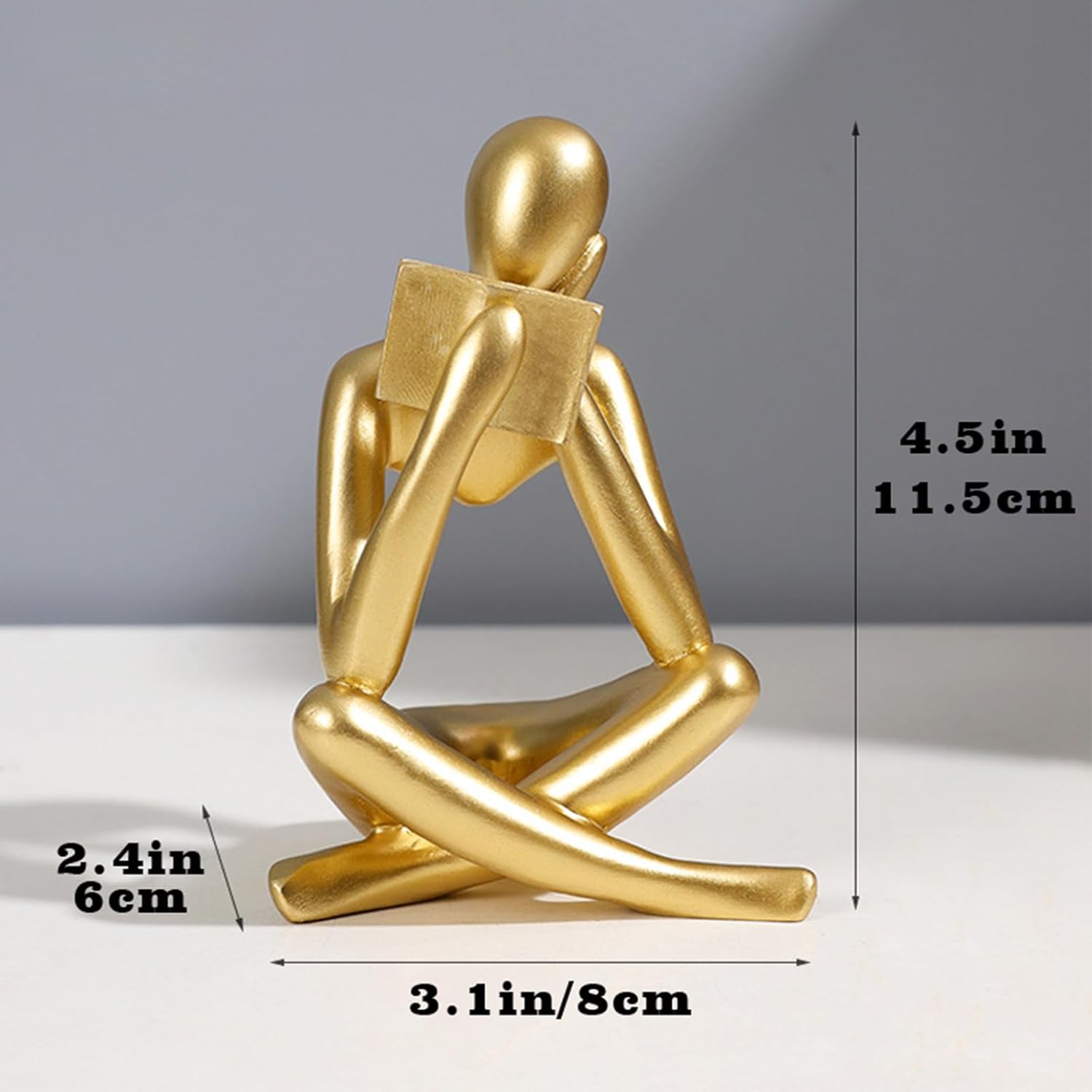Jinkoozz Gold Reading Women Statue - Modern Aesthetic Figurine Decor