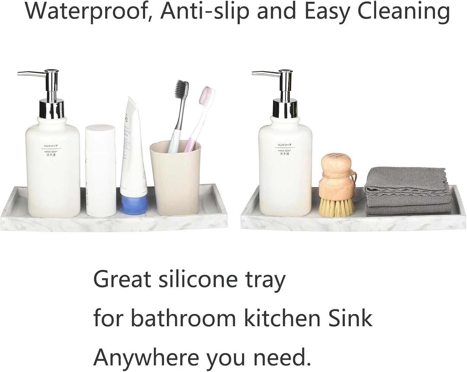 SEEMSEEN 118 Marble Silicone Vanity Tray